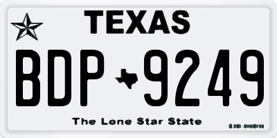 TX license plate BDP9249
