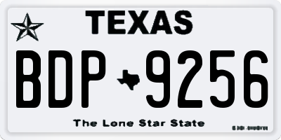 TX license plate BDP9256