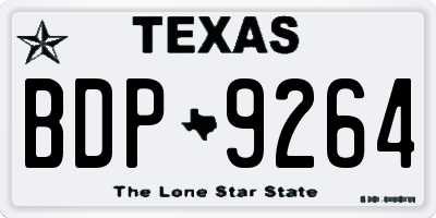 TX license plate BDP9264