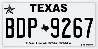 TX license plate BDP9267
