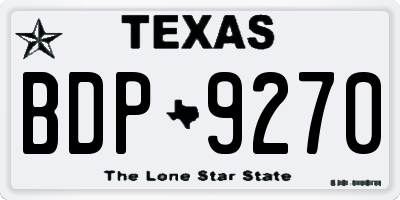 TX license plate BDP9270
