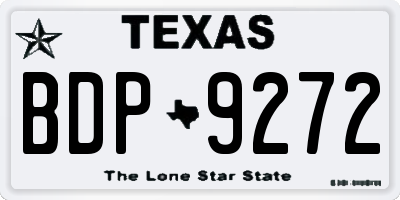 TX license plate BDP9272