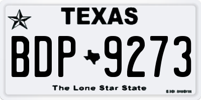 TX license plate BDP9273