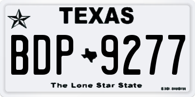TX license plate BDP9277