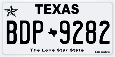 TX license plate BDP9282