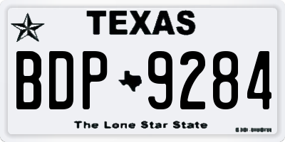 TX license plate BDP9284