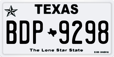 TX license plate BDP9298