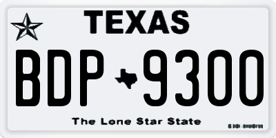 TX license plate BDP9300