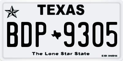 TX license plate BDP9305