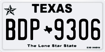 TX license plate BDP9306