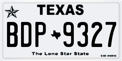 TX license plate BDP9327