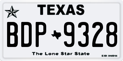 TX license plate BDP9328