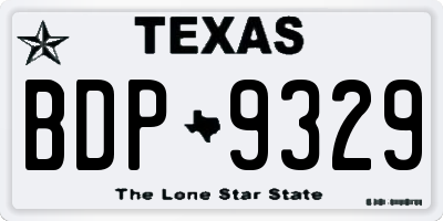 TX license plate BDP9329