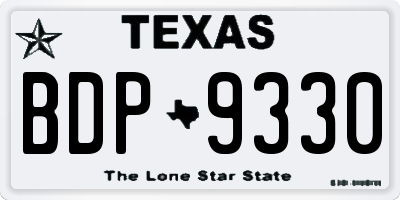 TX license plate BDP9330