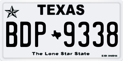 TX license plate BDP9338