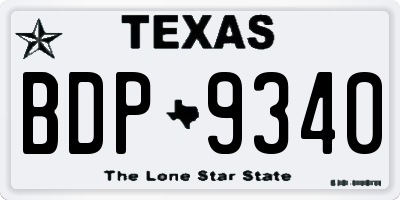 TX license plate BDP9340