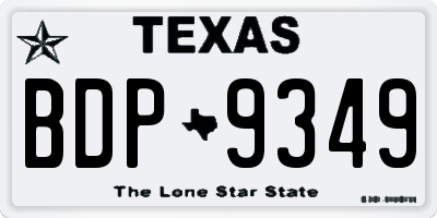 TX license plate BDP9349