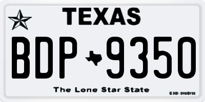 TX license plate BDP9350
