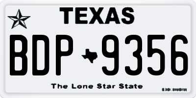 TX license plate BDP9356