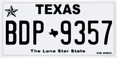 TX license plate BDP9357