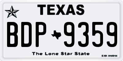 TX license plate BDP9359