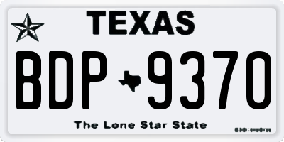 TX license plate BDP9370