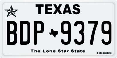 TX license plate BDP9379
