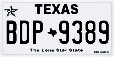 TX license plate BDP9389
