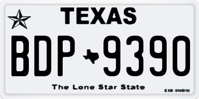 TX license plate BDP9390