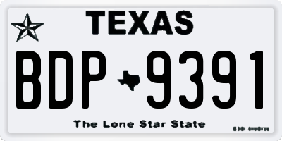 TX license plate BDP9391