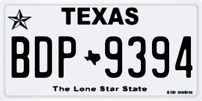 TX license plate BDP9394