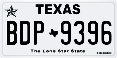 TX license plate BDP9396