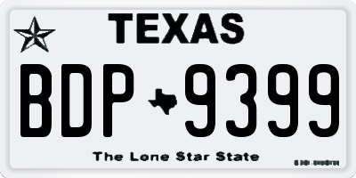 TX license plate BDP9399