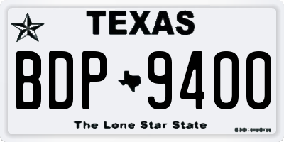 TX license plate BDP9400