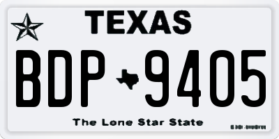 TX license plate BDP9405