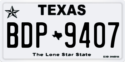 TX license plate BDP9407