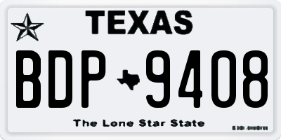 TX license plate BDP9408