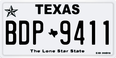 TX license plate BDP9411