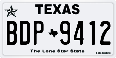TX license plate BDP9412
