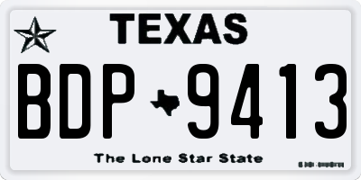 TX license plate BDP9413