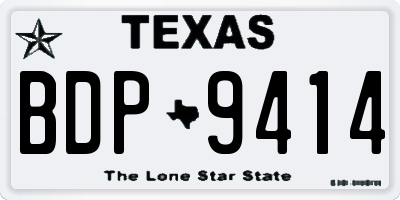 TX license plate BDP9414