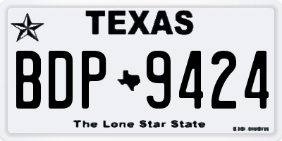 TX license plate BDP9424