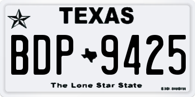 TX license plate BDP9425