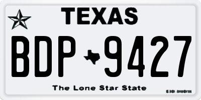 TX license plate BDP9427