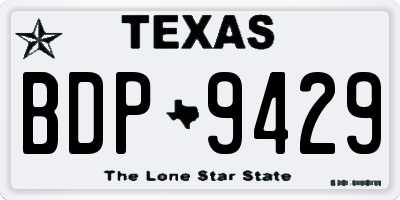 TX license plate BDP9429