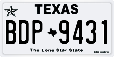 TX license plate BDP9431