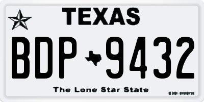 TX license plate BDP9432