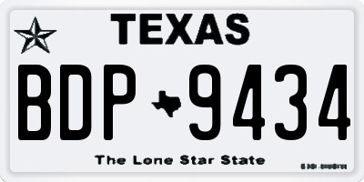 TX license plate BDP9434