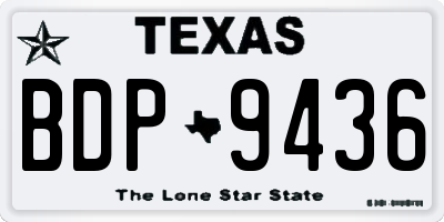 TX license plate BDP9436