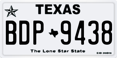 TX license plate BDP9438